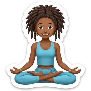 yoga black girl with locs  sticker