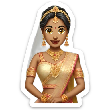 Wedding bride in indian lehenga sticker