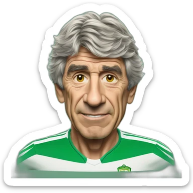 Manuel Pellegrini con camiseta de Betis sticker