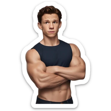 tom holland muscular sticker