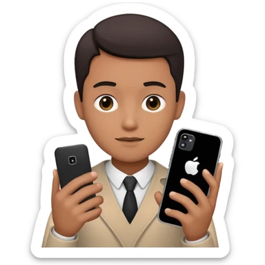 create an realistic emoji image of a phone which showing typing sticker