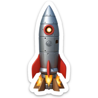 A Rocket Made Of Wood And Scrap Metal In A Clash Of Clans Aesthetic sticker