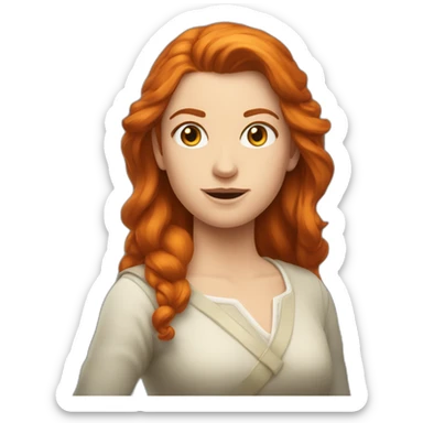 Une rousse avec des cheveux en bataille  sticker