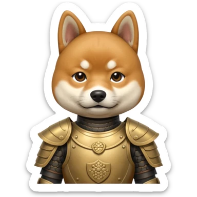 dog japan ancient samurai with small knife sticker