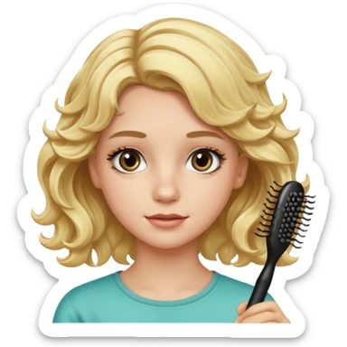 wawy haired blonde teenage girl with mascara sticker