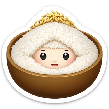 pure white rice,  sticker