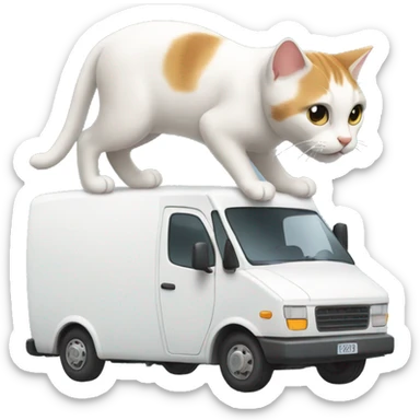cat with a moving van sticker