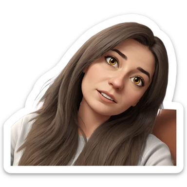 realistic portrait of girl sticker