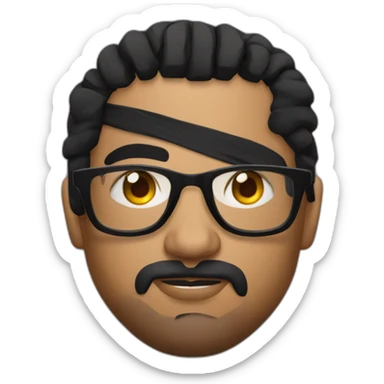 Sri lankan MMA fighter with glases black hairand black eye sticker