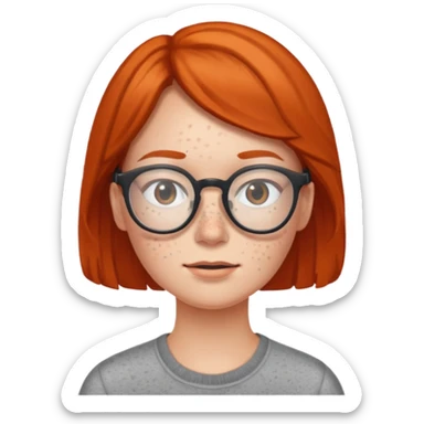 freckled with glasses sticker