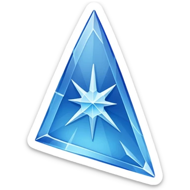 A white tick in a blue shard sticker