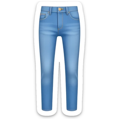 A 3D cartoon sky-blue  jeans with pockets and stitching details, casual slim fit, clean isolated background, Memoji-style. sticker