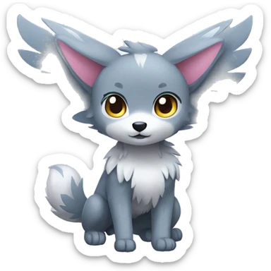Kawaii Cute Winged Wolf-Pokémon full body sticker