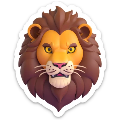 nasty lion looking sideways with mean fierce expression sticker