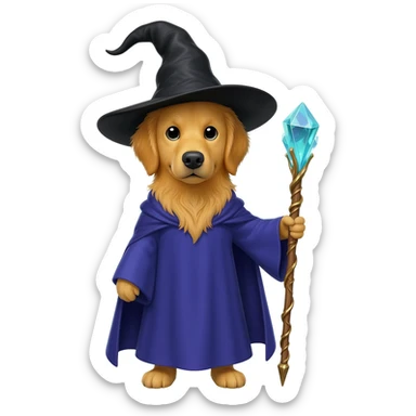 Dog wizard sticker