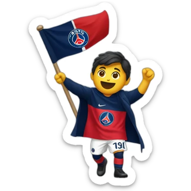 PSG Supporter Holding a Flag sticker