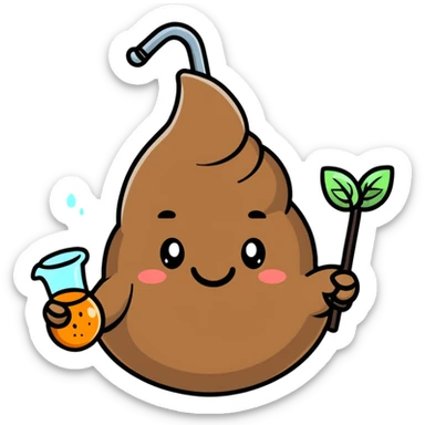 adorable smiling poop character with a bong in hand sticker