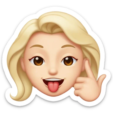 Winking emoji with lip bite sticker