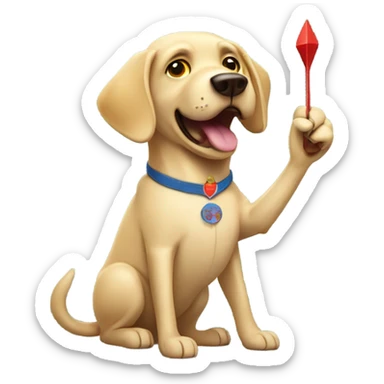 Labrador playing darts sticker
