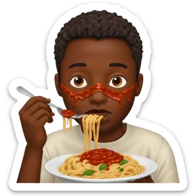 the black man who eats pasta sticker