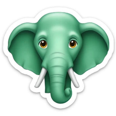 A green elephant sticker