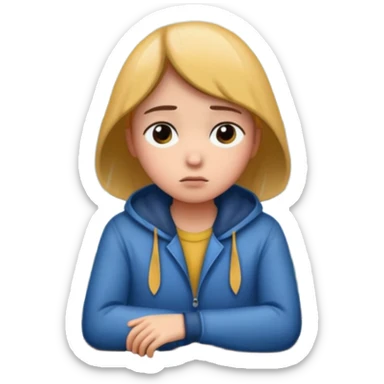 person looking out the window on a rainy day feeling melancholy sticker