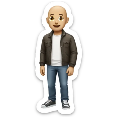 bald man in casual attire sticker
