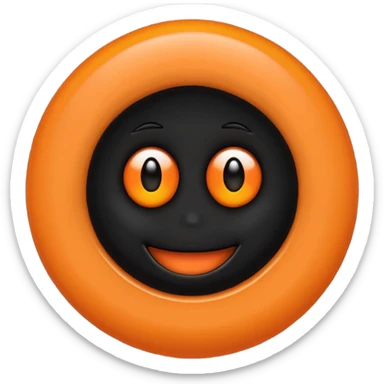 make a blackhole, accretion disk and all, with an orange smiley face, black head, orange ring, orange eyes, orange mouth, no other details sticker
