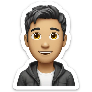 A white young man speaking on a stage sticker