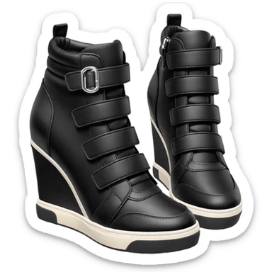 steve madden wedge sneakers hook and loop strap sticker