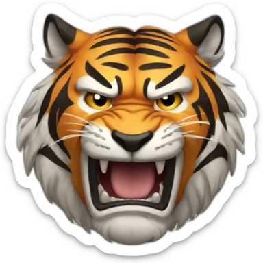 Angry Tiger man sticker
