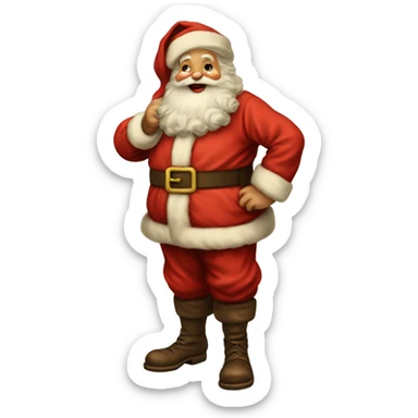 old fashioned santa clause full body vintage  sticker