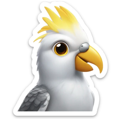 cockatiel with a  bow on its head sticker