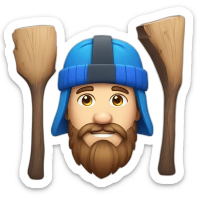 lumberjack with blue hat sticker