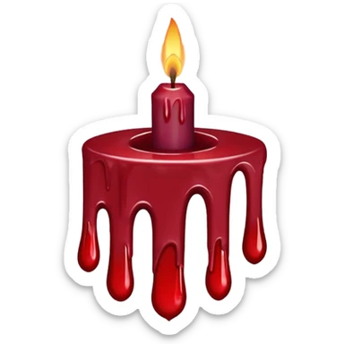 Melted burgundy red candle sticker