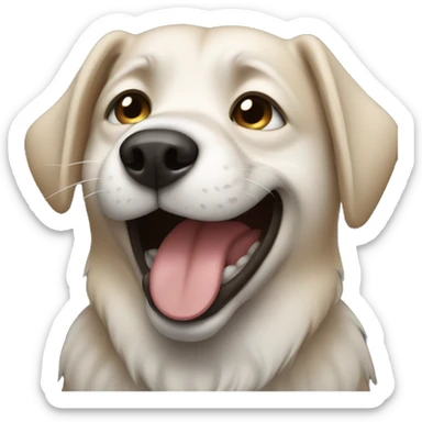 dog crying tears of joy sticker