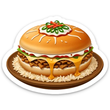 rice topped with döner sticker