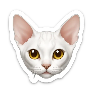 Devon Rex white cat sticker
