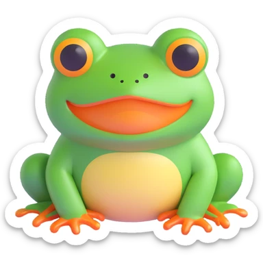bufo frog 3d emoji style sticker