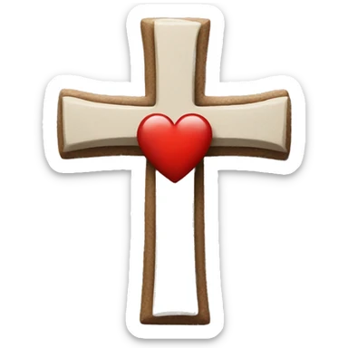 Heart in a cross sticker