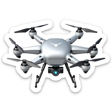 Scout drone with levitating propulsion system and retractable legs sticker