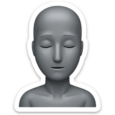 grey human silhouette frontal view with no facial features, no face, no eyes, no nose, no mouth, simple outline sticker
