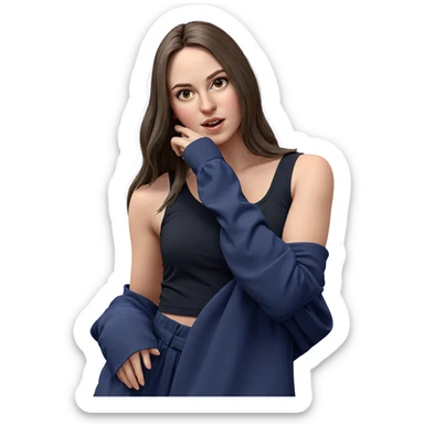 realistic portrait of girl sticker
