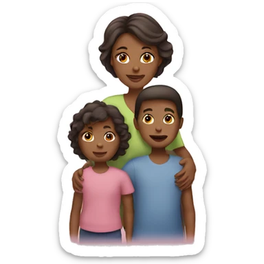 Mom with two children sticker
