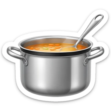 an empty kitchen soup pot sticker