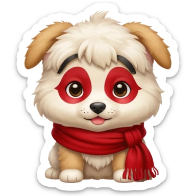 baby dog wears red scarf  sticker