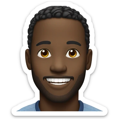 black man smiling with gap sticker