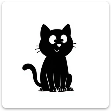 simple cat drawing sticker