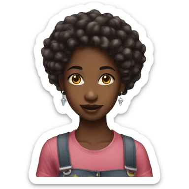 Can cherry soda Beautiful black young female  sticker