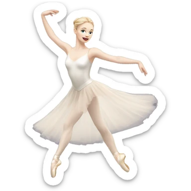 Beautiful Pale skin ballet dancer dancing sticker